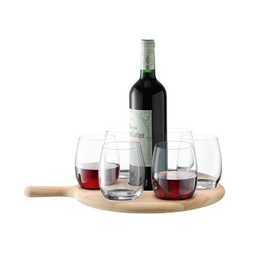 LSA Paddle Water / Wine Serving Set & Oak Paddle length: 40cm