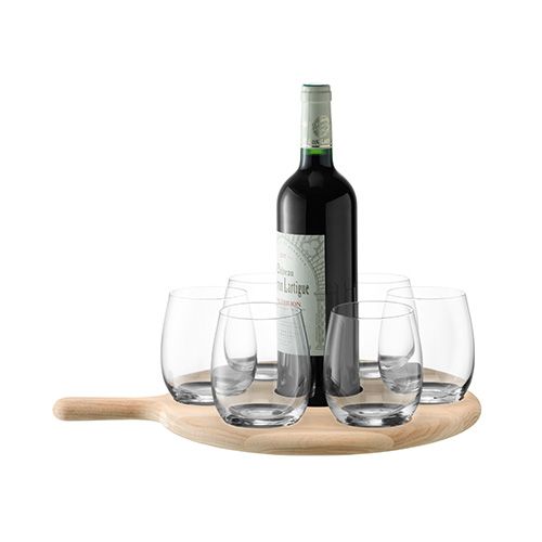 LSA Paddle Water / Wine Serving Set & Oak Paddle length: 40cm