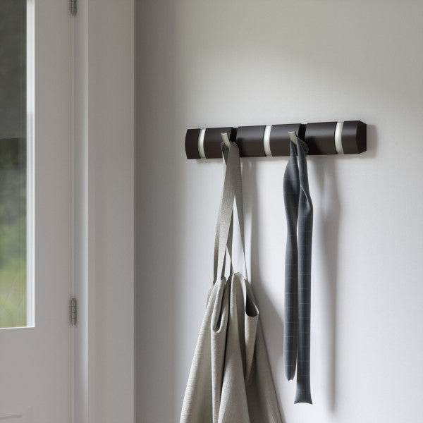 Umbra Espresso Flip Wall Mounted Coat Rack