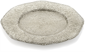 IVV Diamante' Plate 18cm Beige/Chrome Decoration