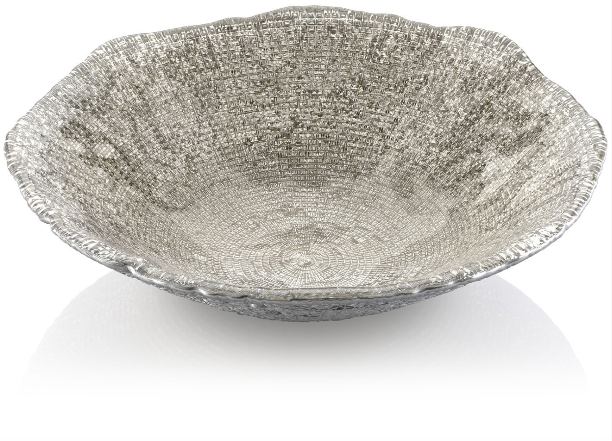 IVV Diamante' Bowl 33cm Beige/Chrome Decoration