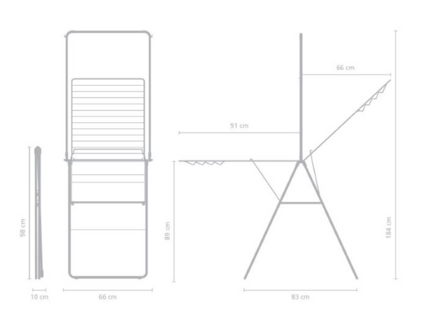 Brabantia Hangon Drying Rack 25m with Rod