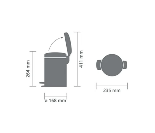 Brabantia Pedal Bin Silent NewIcon 3L