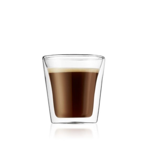 Bodum Canteen Double Wall Glass (2pcs) Small 3oz, Transparent