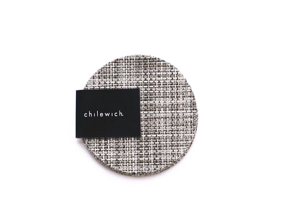 Chilewich Onedge Mini Basketweave Coaster (Set of 4) Gravel
