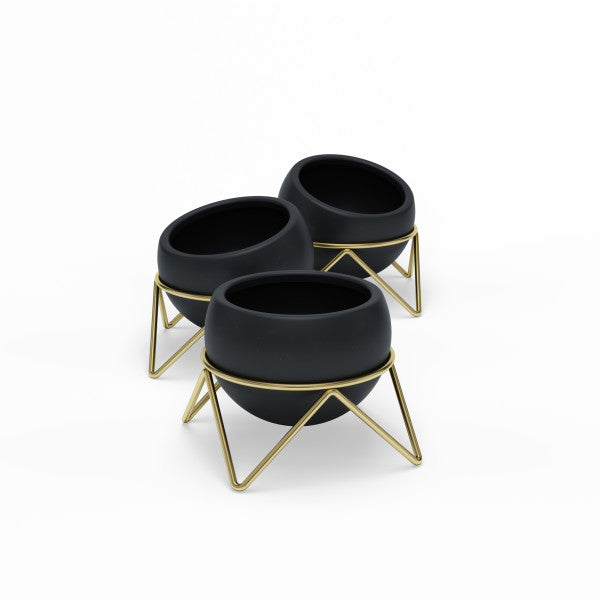 Umbra Black Potsy Planter, Set of 3