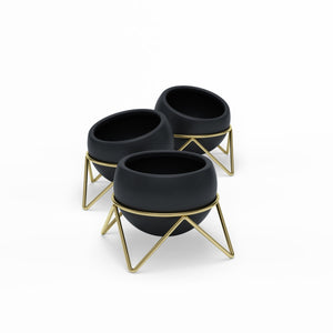 Umbra Black Potsy Planter, Set of 3