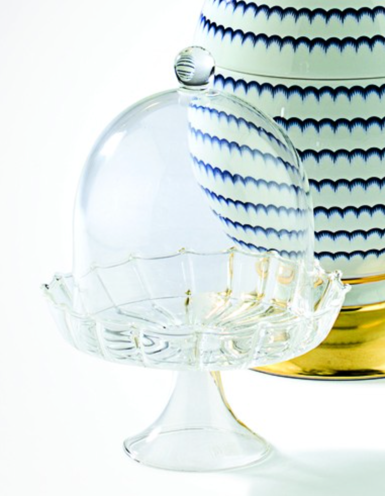 IVV Coffee & Tea Footed Cake Plate 12.5cm w/ Dome Plain Clear