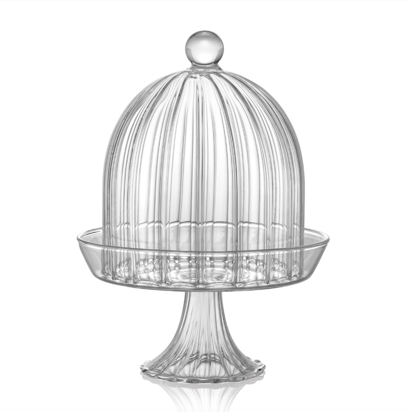 IVV Coffee & Tea Footed Cake Plate 12.5cm w/ Dome Optic Clear