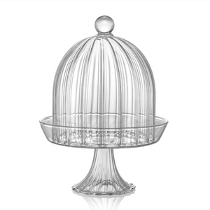IVV Coffee & Tea Footed Cake Plate 12.5cm w/ Dome Optic Clear