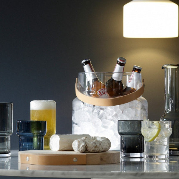 LSA Utility Highball Clear & Ash Coaster 390ml (Set of 2)