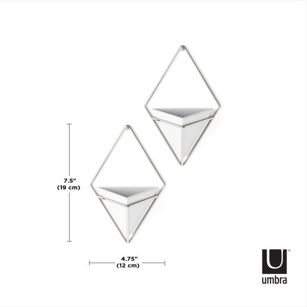 Umbra White/Nickel Trigg Wall Display (Set of 2)