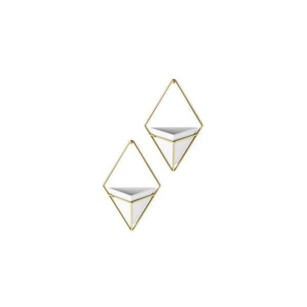 Umbra White/Brass Trigg Wall Display (Set of 2)