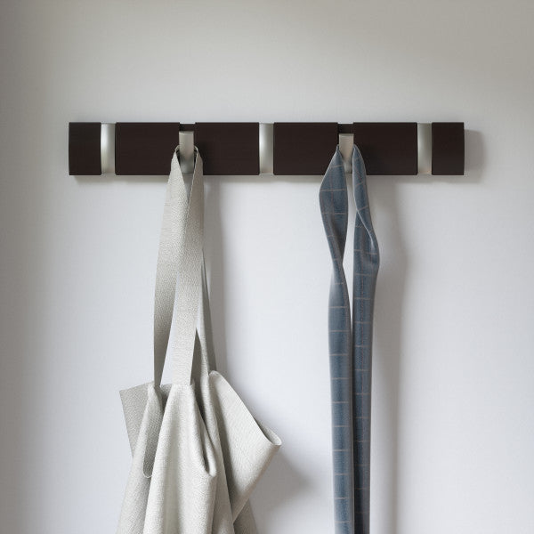 Umbra Espresso Flip Wall Mounted Coat Rack