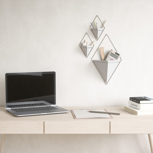 Umbra White/Nickel Trigg Wall Display (Set of 2)