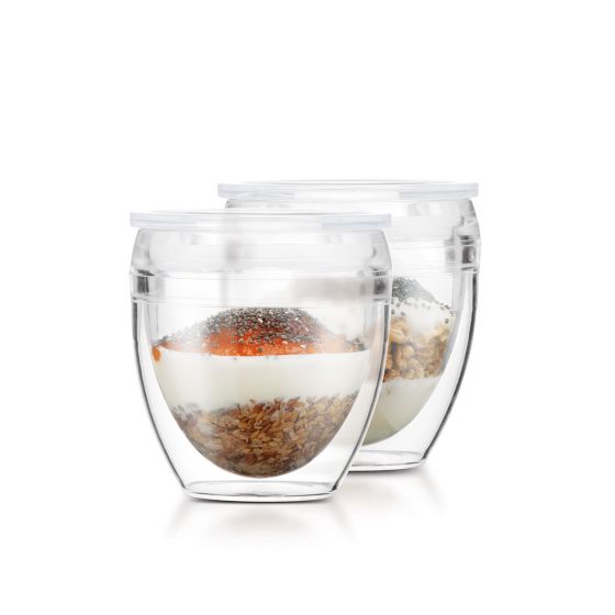 Bodum Pavina To Go Double Wall Tumbler (2pcs) 6oz with Lid, Transparent