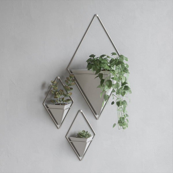 Umbra White/Nickel Trigg Wall Display (Set of 2)