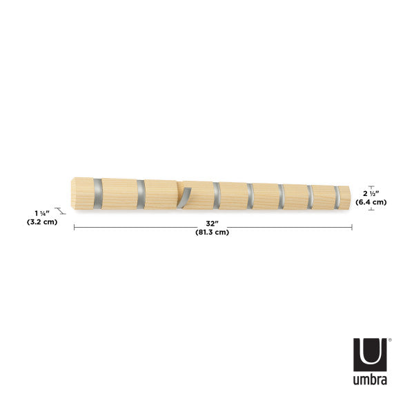 Umbra Natural Flip 8 Wall Mounted Coat Rack
