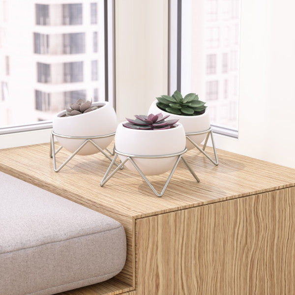 Umbra White Potsy Planter, Set of 3