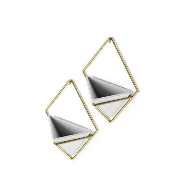 Umbra White/Brass Trigg Wall Display (Set of 2)