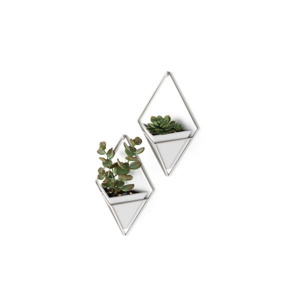Umbra White/Nickel Trigg Wall Display (Set of 2)