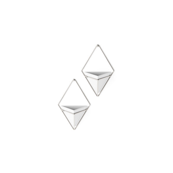 Umbra White/Nickel Trigg Wall Display (Set of 2)