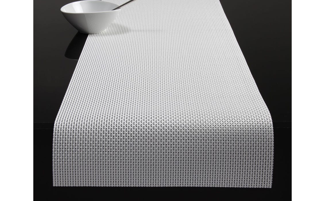 Chilewich Basketweave Runner 14" x 72" White