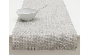 Chilewich Basketweave Runner 14" x 72" White/Silver