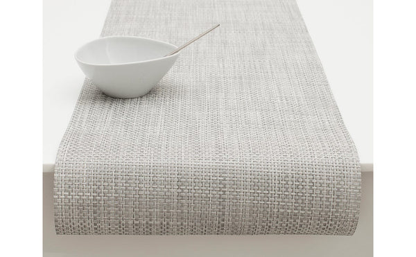 Chilewich Basketweave Runner 14" x 72" White/Silver