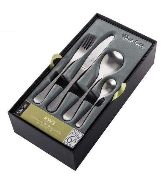 Robert Welch RW2 Satin Cutlery Set, 24 Piece for 6 People