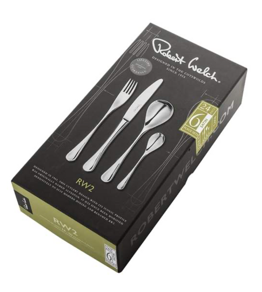 Robert Welch RW2 Satin Cutlery Set, 24 Piece for 6 People