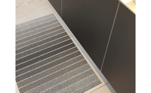 Chilewich Block Stripe Shag Utility Mat Taupe