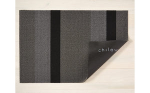 Chilewich Shag Bold Stripe Utility Mat Silver/Black