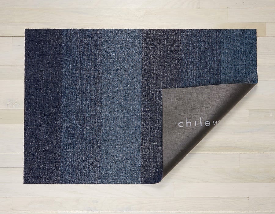 Chilewich Marbled Stripe Shag Utility Mat Bay Blue