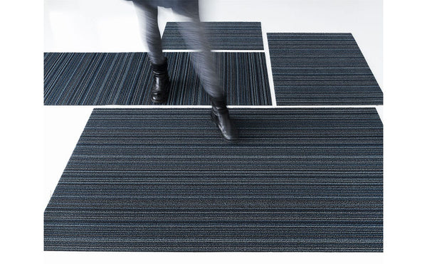 Chilewich Skinny Stripe Shag Utility Mat Blue