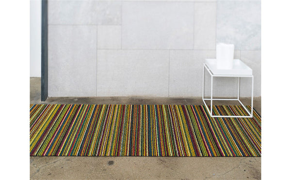 Chilewich Skinny Stripe Shag Doormat Bright Multi