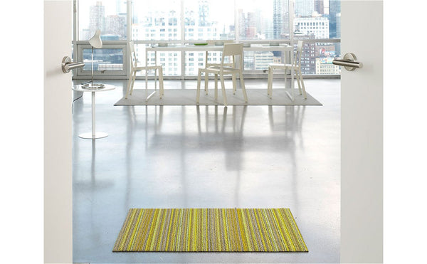 Chilewich Skinny Stripe Shag Doormat Citron