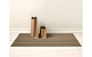 Chilewich Skinny Stripe Shag Doormat Mushroom