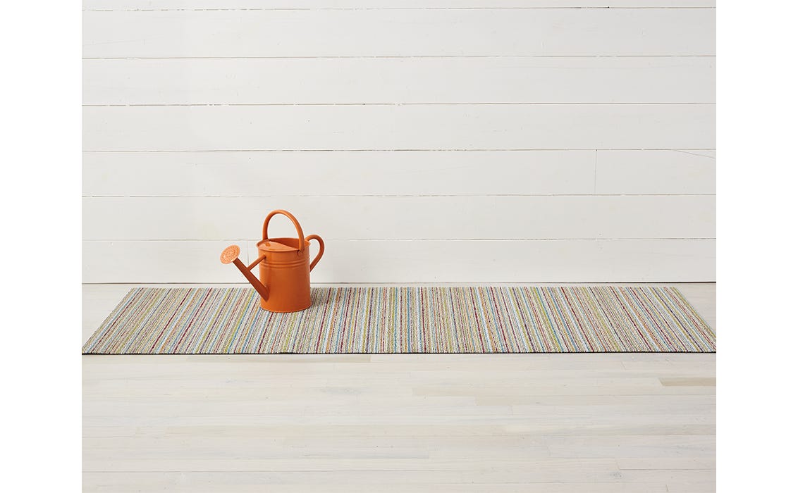 Chilewich Skinny Stripe Shag Doormat Soft Multi