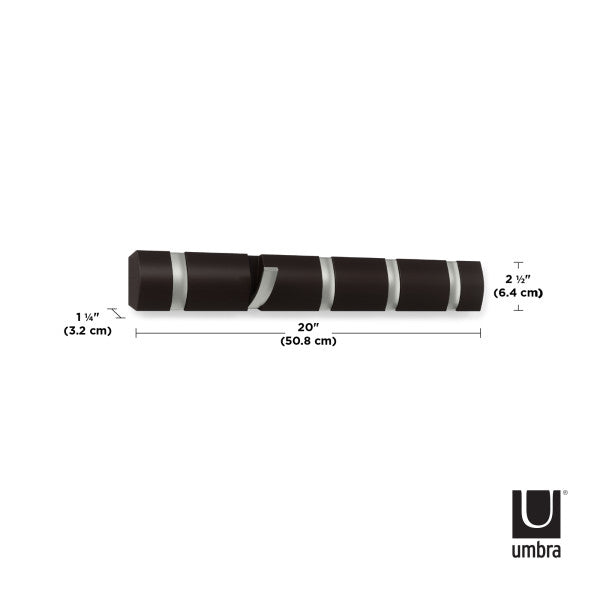 Umbra Espresso Flip Wall Mounted Coat Rack