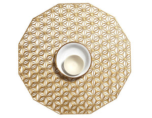 Chilewich Pressed Kaleidoscope Round 14" Brass