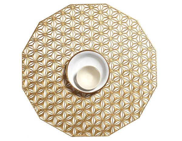 Chilewich Pressed Kaleidoscope Round 14" Brass