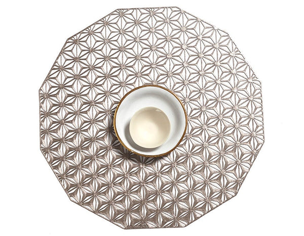 Chilewich Pressed Kaleidoscope Round 14" Gunmetal