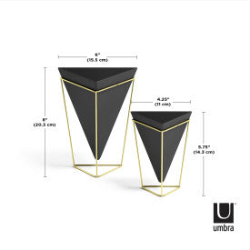 Umbra Trigg Tabletop Vessels Set (2) SM+LG BLK/BRS