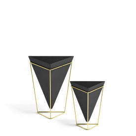 Umbra Trigg Tabletop Vessels Set (2) SM+LG BLK/BRS