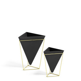 Umbra Trigg Tabletop Vessels Set (2) SM+LG BLK/BRS