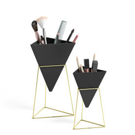 Umbra Trigg Tabletop Vessels Set (2) SM+LG BLK/BRS