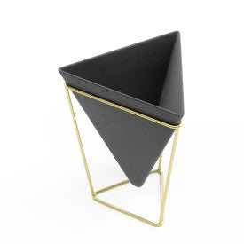 Umbra Trigg Tabletop Vessels Set (2) SM+LG BLK/BRS