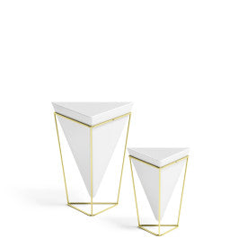 Umbra Trigg Tabletop Vessels Set (2) SM+LG WHT/BRAS