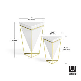 Umbra Trigg Tabletop Vessels Set (2) SM+LG WHT/BRAS
